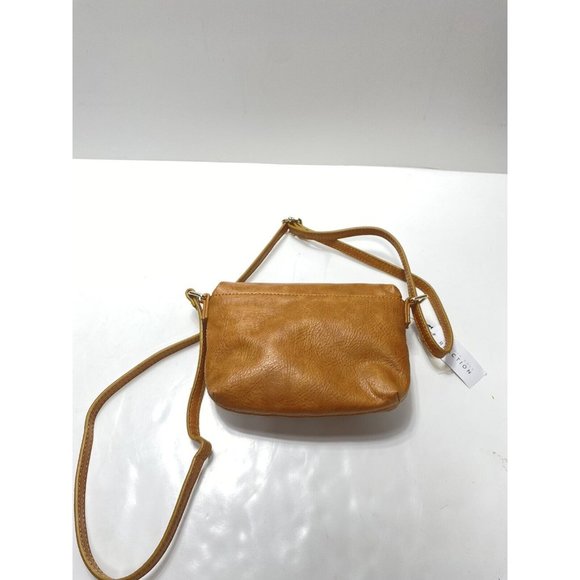 Kenneth Cole Reaction Purse New Brown Tan Leather Side Handbag, Brand New - Picture 3 of 12